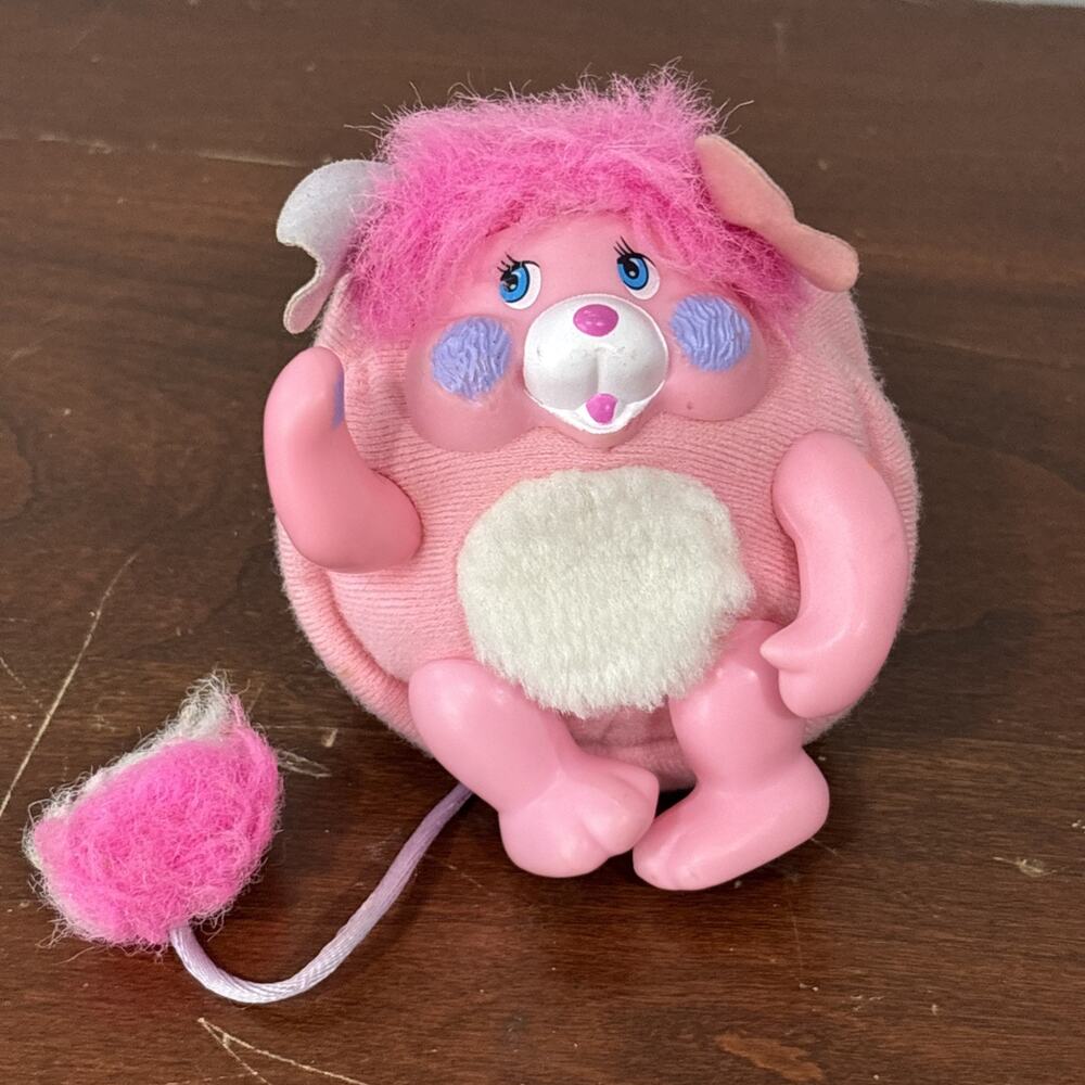 Vintage 1986 Mattel Pocket Popples Pink "Party" Popple Plush Soft Toy Mini